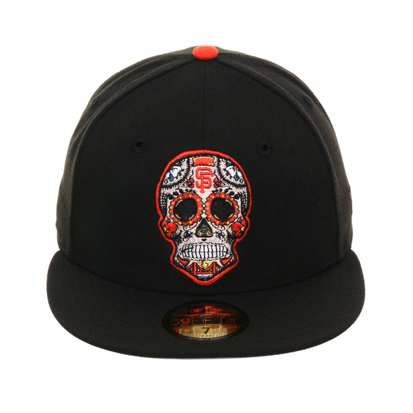 Men's San Francisco Giants 5th & Ocean by New Era Black Sugar Skull T-Shirt