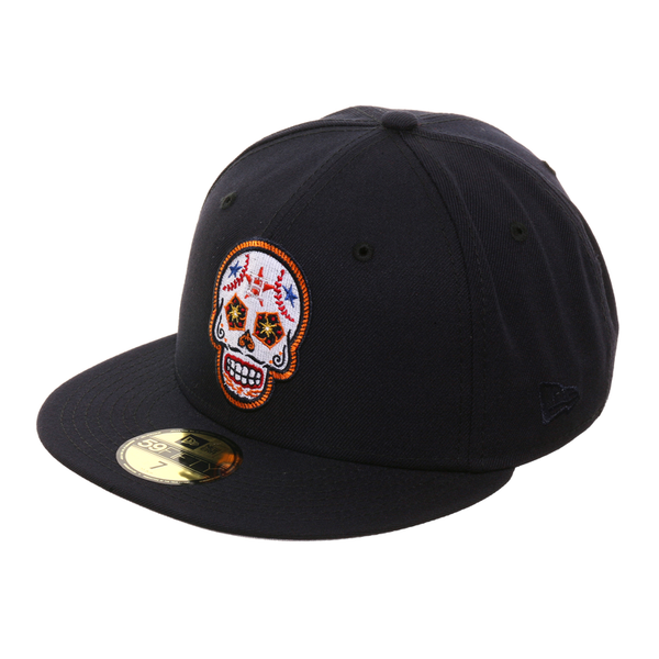 Exclusive New Era 59Fifty Houston Astros Sugar Skull Hat - Navy