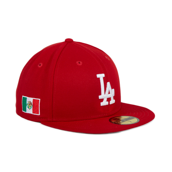 New Era 59Fifty Los Angeles Dodgers Mexico Flag Patch Hat - Black, Whi