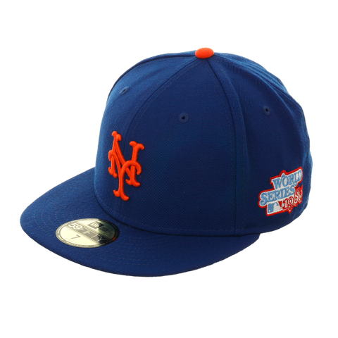 Exclusive New Era 59Fifty New York Mets 1986 World Series Patch Hat - Royal