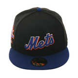 Exclusive New Era 59Fifty New York Mets Script 25th Anniversary Patch Hat - 2T Black, Royal