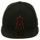 Exclusive New Era 59Fifty Los Angeles Angels Hat  - Black, Black, Red