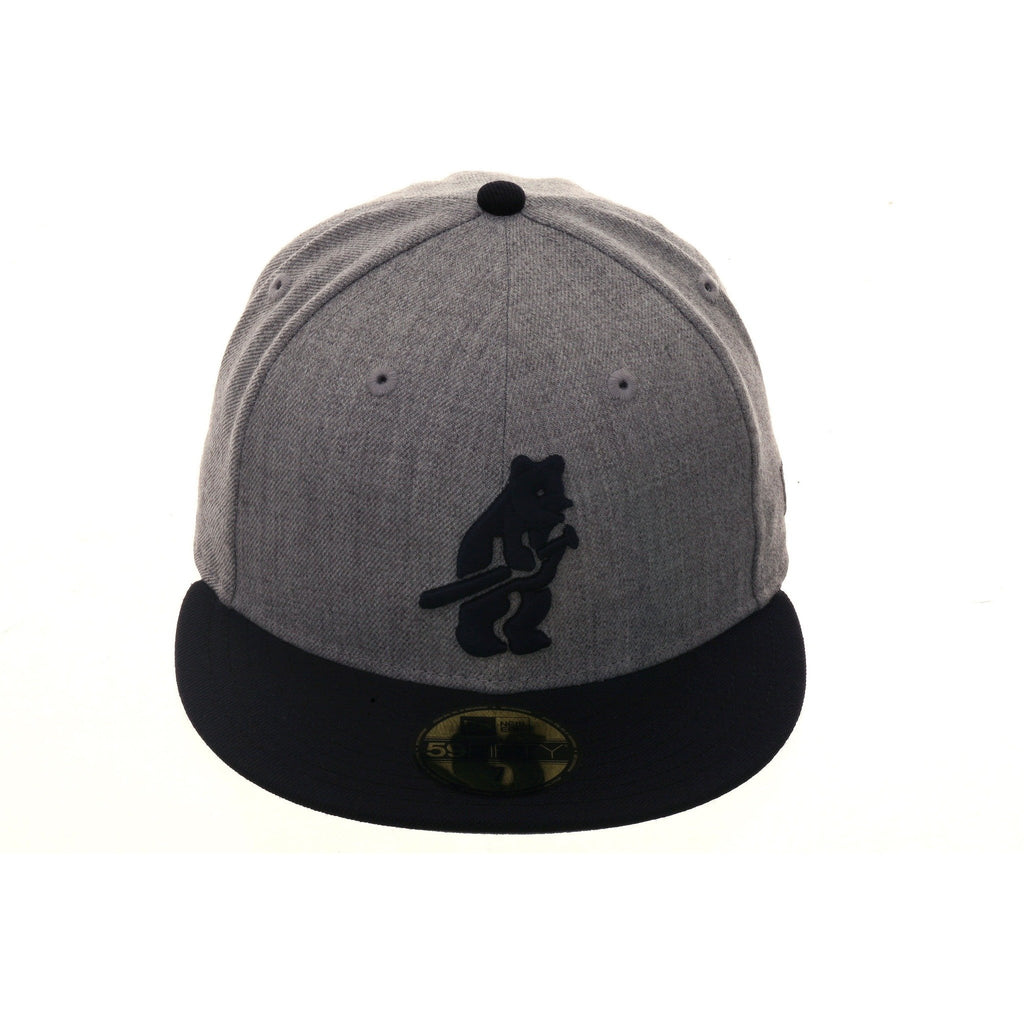 Exclusive New Era 59Fifty Chicago Cubs 1914 Hat - 2T Heather Gray, Navy