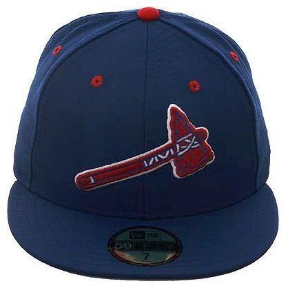 Exclusive New Era 59Fifty Atlanta Braves BP Logo Hat - Royal, Red, White