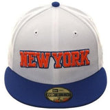 Exclusive New Era 59Fifty New York Knicks Arch Hat - 2T White, Royal