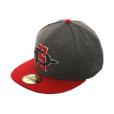 Exclusive New Era San Diego State University Hat - 2T Graphite, Red