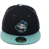 Exclusive New Era 59Fifty Asheville Tourists RIB Hat  - 2T Navy, Mint