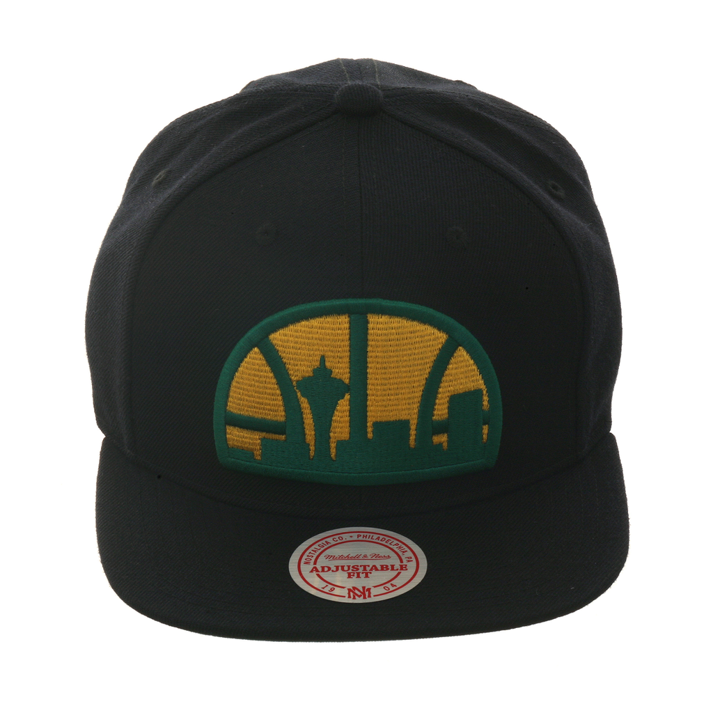 Mitchell & Ness Seattle Supersonics 1975 Snapback Hat - Black, Green, Gold