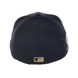 Exclusive New Era 59Fifty New York Yankees 27x Champion Metal Badge Hat - Navy, Metallic Gold