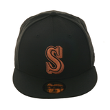 Exclusive New Era 59Fifty Seattle Mariners 1987 Hat - Black, Metallic Copper