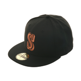 Exclusive New Era 59Fifty Seattle Mariners 1987 Hat - Black, Metallic Copper