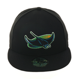 Exclusive New Era 59Fifty Devil Rays Hat - Black