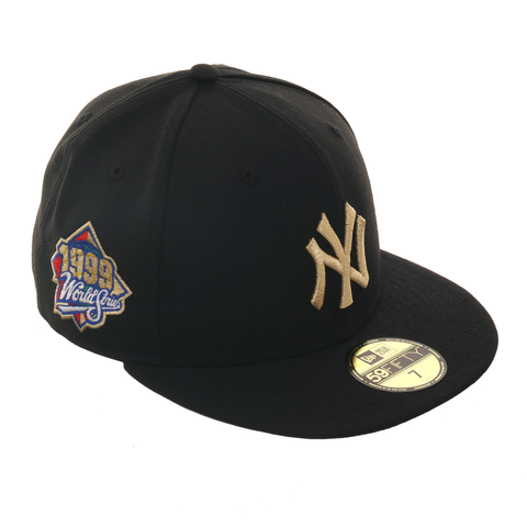 Exclusive New Era 59Fifty New York Yankees 1999 World Series Patch  Hat - Black, Metallic Gold