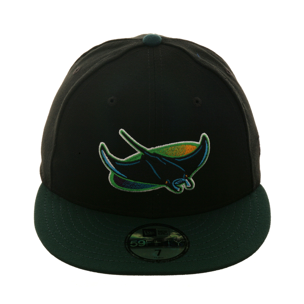 Exclusive New Era 59Fifty Devil Rays Hat - 2T Black, Green