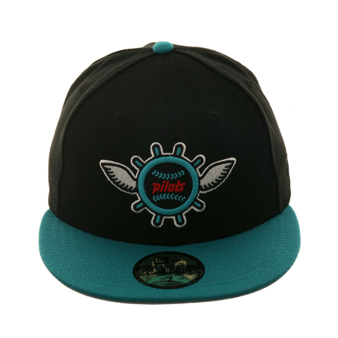 Exclusive New Era 59Fifty Seattle Pilots Hat - 2T Black, Teal