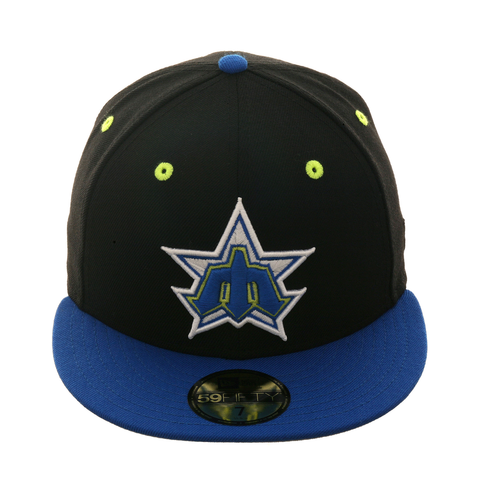 Exclusive New Era 59Fifty Seattle Mariners 1981 Hat - 2T Black, Royal, Neon Yellow