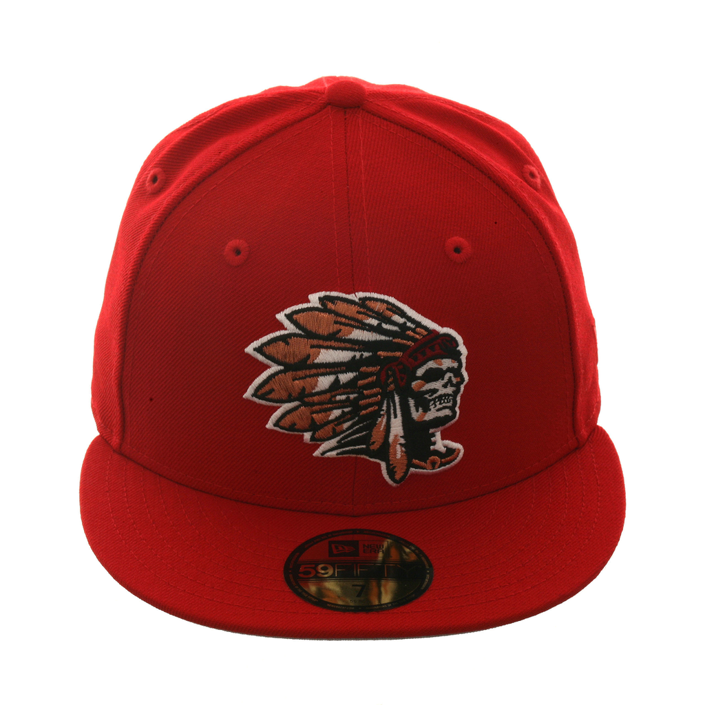 Exclusive New Era 59Fifty Skull Chief Hat - Red