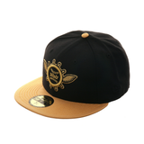 Exclusive New Era 59Fifty Seattle Pilots Logo Hat - 2T Black, Metallic Gold