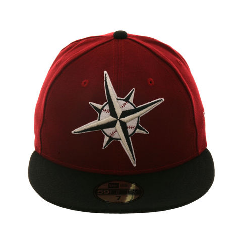 New Era Authentic Collection Turn Ahead The Clock Seattle Mariners Hat - 2T Maroon, Black