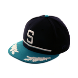 Exclusive New Era 59Fifty Seattle Pilots Hat - 2T Navy, Teal