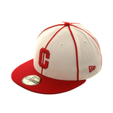 New Era Throw Back The Clock Pittsburgh Crawfords Hat - 2T White , Red