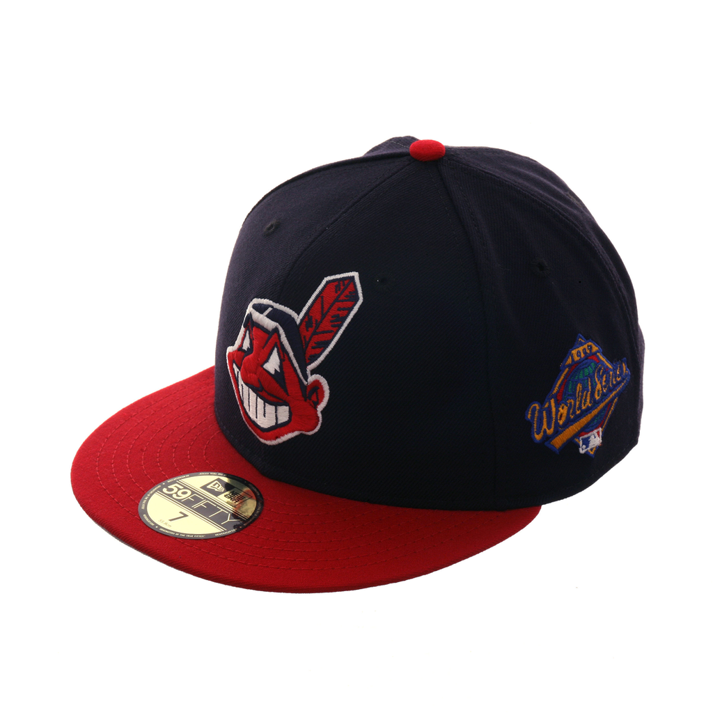 New Era 59Fifty Cleveland Indians 1997 World Series Fitted Hat - 2T Navy, Red