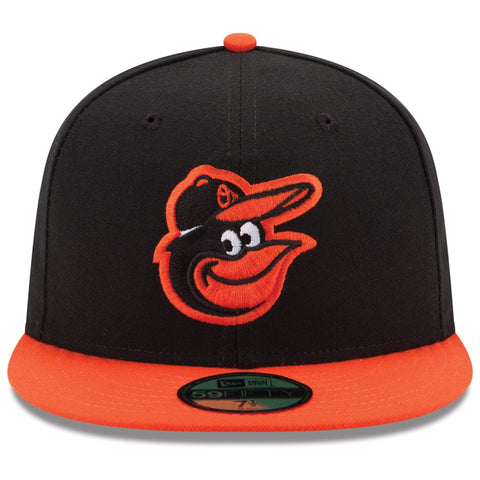 New Era 59Fifty Authentic Collection Baltimore Orioles On-Field Road Hat - Black, Orange