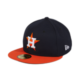 New Era 59Fifty Authentic Collection Houston Astros Road Game Hat - 2T Navy, Orange