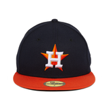 New Era 59Fifty Authentic Collection Houston Astros Road Game Hat - 2T Navy, Orange