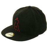 Exclusive New Era 59Fifty Los Angeles Angels Hat  - Black, Black, Red