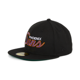 Exclusive New Era 59Fifty Phoenix Suns Script Hat - Black, Purple, Orange