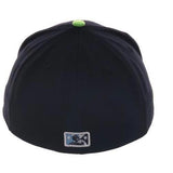 Exclusive New Era Hillsboro Hops Hat - 2T Navy, Lime Green