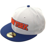 Exclusive New Era 59Fifty New York Knicks Arch Hat - 2T White, Royal