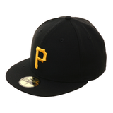 Exclusive New Era 59Fifty Pittsburgh Pirates Home w/ Gray Undervisor Fitted Hat - Black