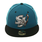 Exclusive New Era 59Fifty San Jose Barracuda Hat - 2T Teal, Black