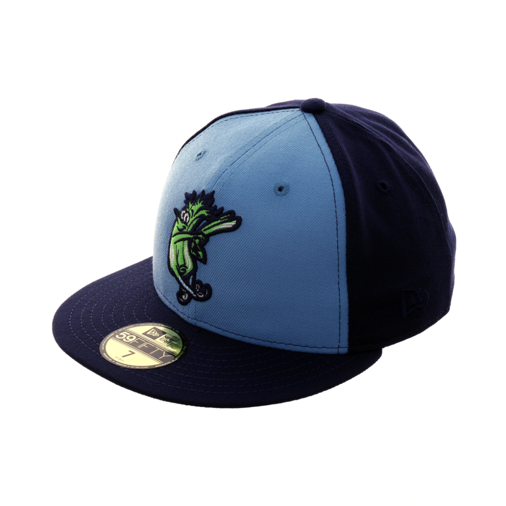 Exclusive New Era 59Fifty Wilmington Blue Rocks Celery Hat - 2T Light Blue, Light Navy