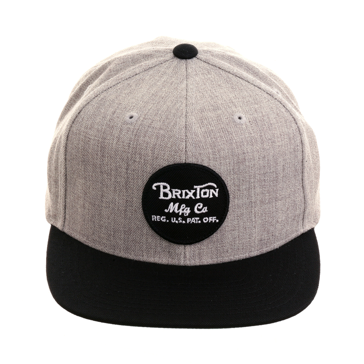 Brixton Wheeler Snapback Hat - Heather, Black