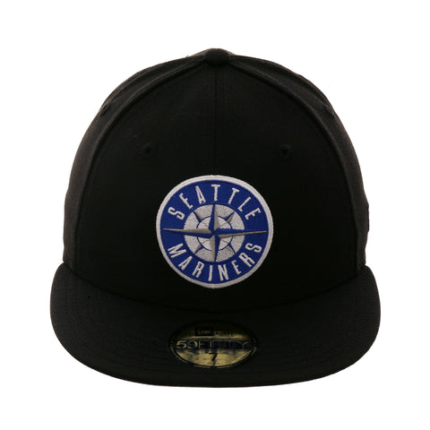 Exclusive New Era 59Fifty Seattle Mariners Patch Hat - Black, Royal