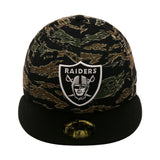 Exclusive New Era 59Fifty Oakland Raiders Hat - 2T Tiger Camo, Black