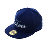 Exclusive New Era 59Fifty Los Angeles Lakers Script Hat - Royal, White, Light Blue