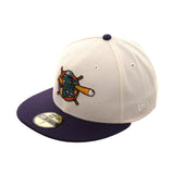 Exclusive New Era 59Fifty Norwich Navigators Hat - 2Tone White, Purple