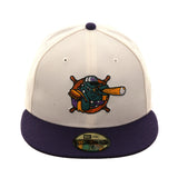 Exclusive New Era 59Fifty Norwich Navigators Hat - 2Tone White, Purple