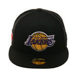 Exclusive New Era 59Fifty Los Angeles Lakers Mexico Flag Patch Hat - Black