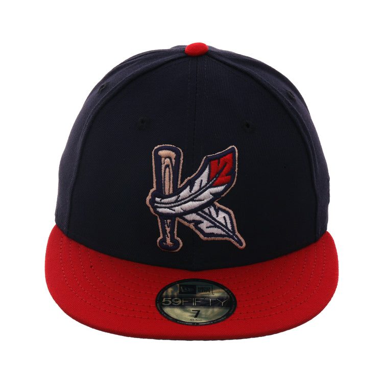 Exclusive New Era 59Fifty Kinston Indians Hat - 2T Navy, Red