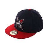 Exclusive New Era 59Fifty Kinston Indians Hat - 2T Navy, Red