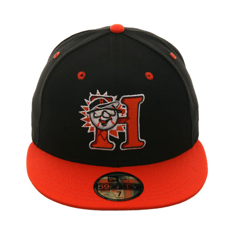 Exclusive New Era 59Fifty Hagerstown Suns Logo Hat - 2T Black, Orange