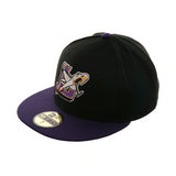 Exclusive New Era 59Fifty Lancaster Jethawks 2001 Hat - 2T Black, Purple