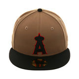 Exclusive New Era 59Fifty Los Angeles Angels Hat - 2Tone Khaki, Black