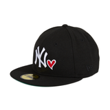 Exclusive New Era 59Fifty New York Yankees Heart Hat - Black