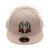 Exclusive New Era 59Fifty New York Yankees Floral Hat - Stone